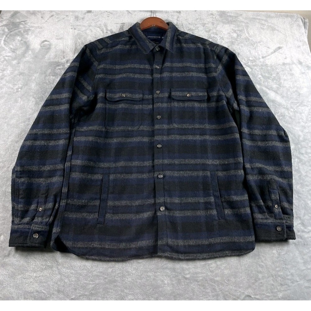 Freenote Cloth Shacket Mens XL Plaid Wool Blend Overshirt Button Up USA Made